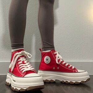 Red sneakers
